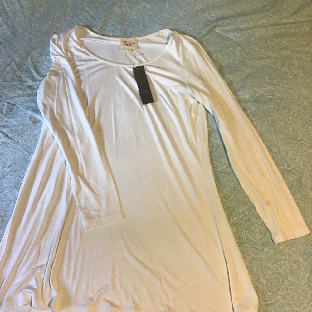 Posh Long Sleeve White Shirt - longer length!